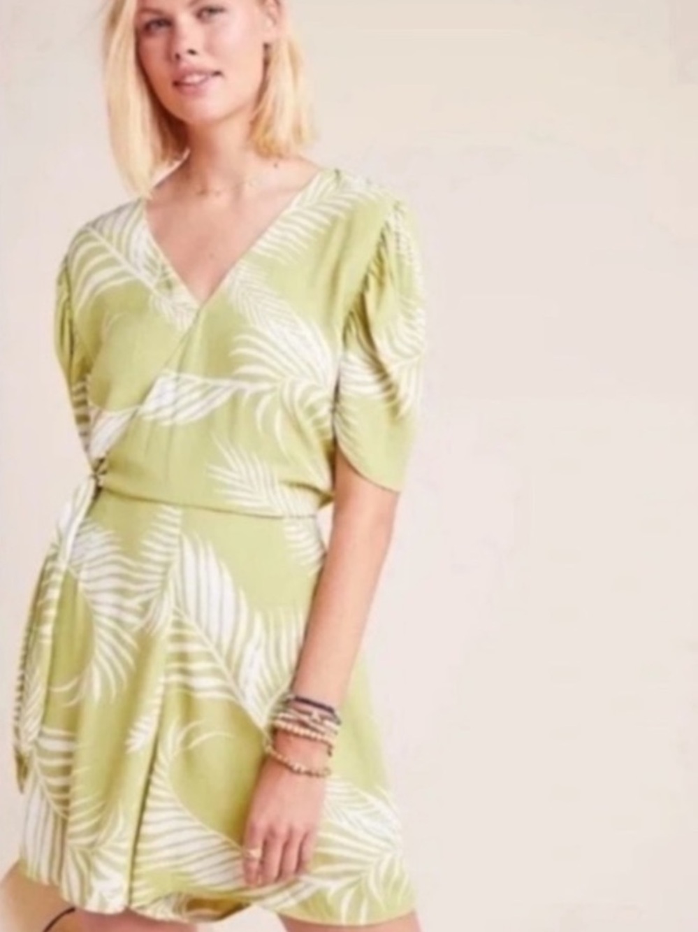 Cleobella Remington Palm Green Romper Size Small